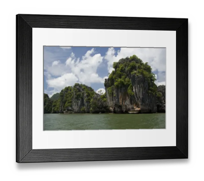 Framed Print : Thailand, Phang-Nga National Park. Phang Nga Bay off the coast of Phuket. Typical Framed Print : Thailand, Phang-Nga National Park. Phang Nga Bay off the coast of Phuket. Typical
