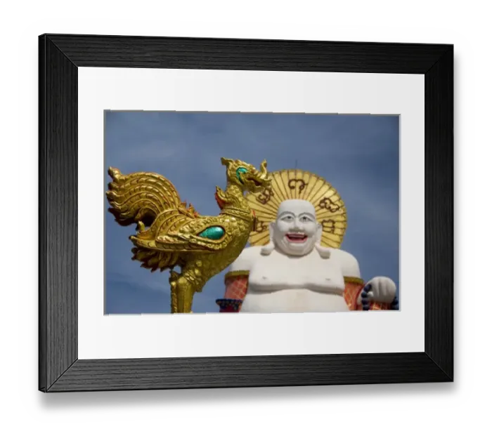 Framed Print : Thailand, Ko Samui (aka Koh Samui). Wat Plai Laem aka Plai Laem Temple, Big Happy