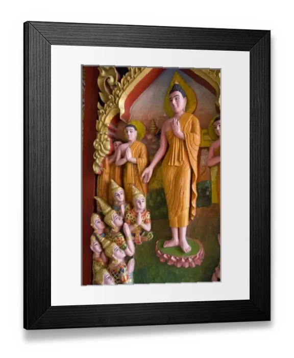 Framed Print : Thailand, Ko Samui (aka Koh Samui). Wat Plai Laem aka Plai Laem Temple, highly carved