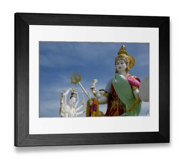 Framed Print : Thailand, Ko Samui (aka Koh Samui). Wat Plai Laem aka Plai Laem Temple. Female god