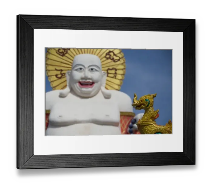 Framed Print : Thailand, Ko Samui (aka Koh Samui). Wat Plai Laem aka Plai Laem Temple. Golden rooster