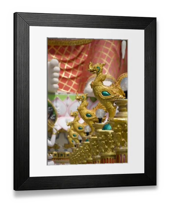 Framed Print : Thailand, Ko Samui (aka Koh Samui). Wat Plai Laem aka Plai Laem Temple, Golden rooster