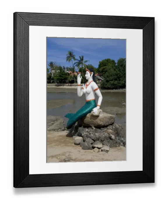 Framed Print : Southeast Thailand, Ko Samui (aka Koh Samui). Mermaid statue on the coast of Fan Island Framed Print : Southeast Thailand, Ko Samui (aka Koh Samui). Mermaid statue on the coast of Fan Island