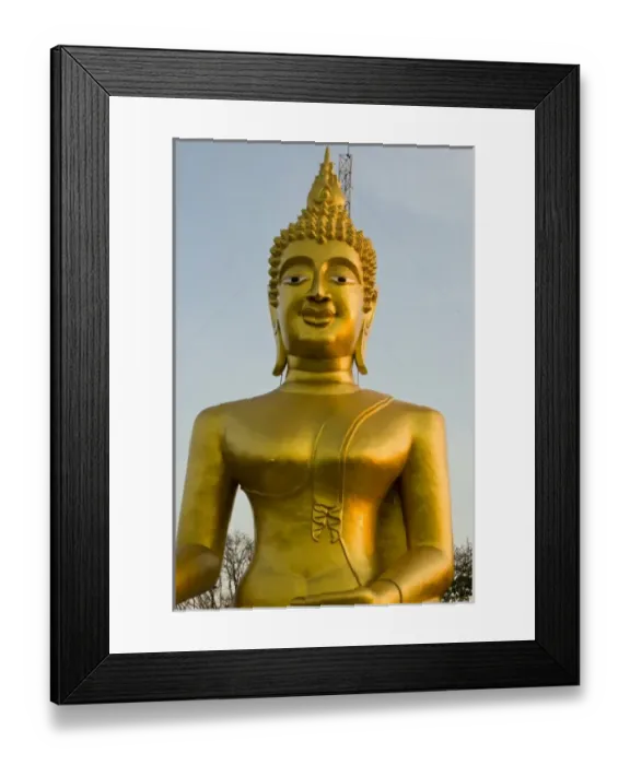 Framed Print : Wat Phra Yai on hilltop, the largest Buddha image of Chonburi, Pattaya, Northern Gulf of Thailand