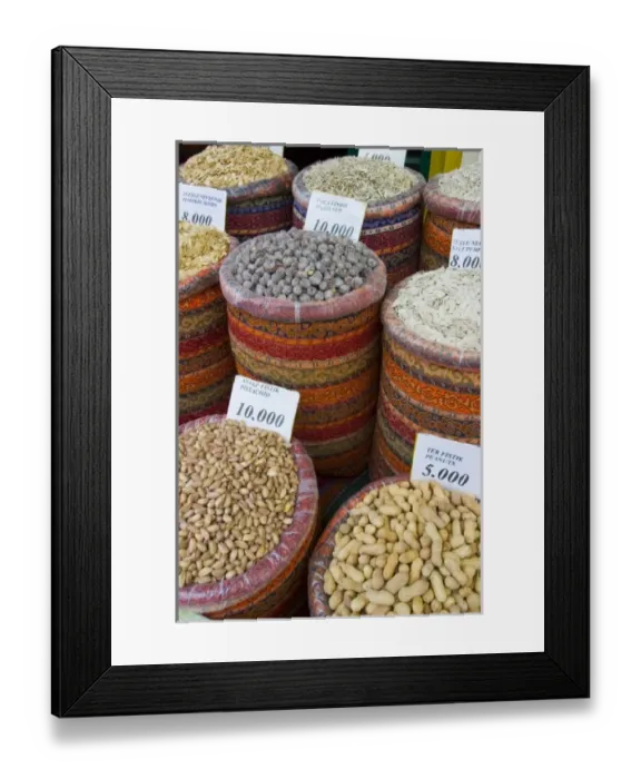 Framed Print : Nuts in the Fish Market in Beyoglu, Istanbul, Turkey