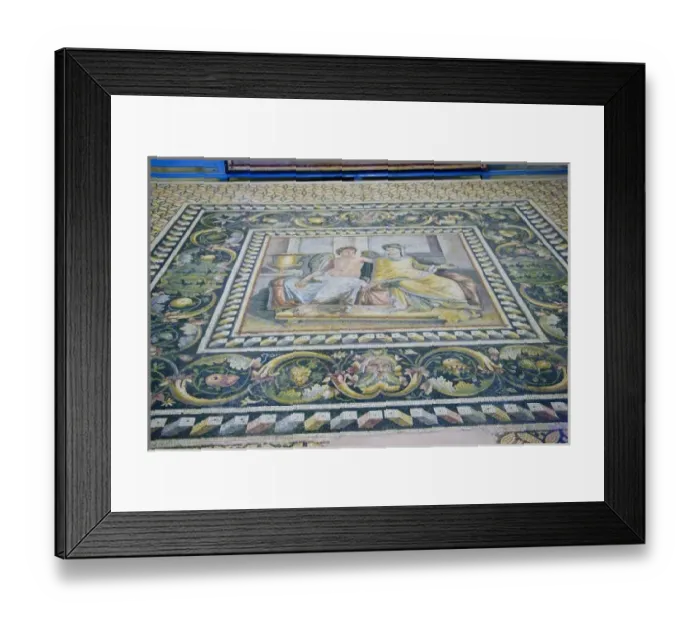 Framed Print : Eros (Cupid) and Psyche mosaic at Gaziantep Archaeology Museum, Gaziantep (Antep), Turkey