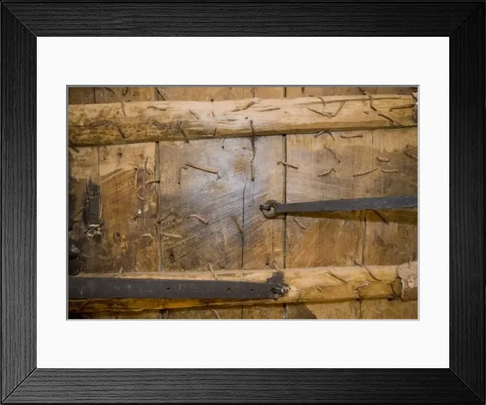 Framed Print : Detail of wooden church door full of nails, Mardin, Turkey