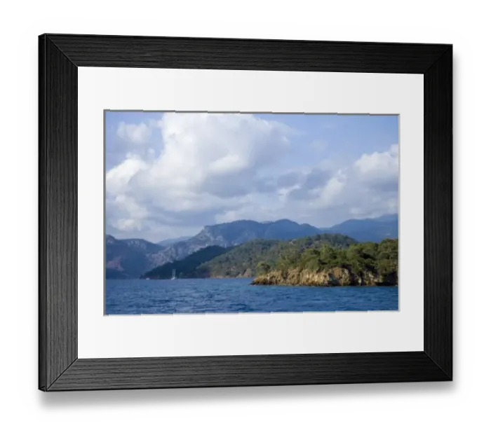 Framed Print : Sailboat on Blue Cruise, Gocek, Fethiye bay, Turkey Framed Print : Sailboat on Blue Cruise, Gocek, Fethiye bay, Turkey