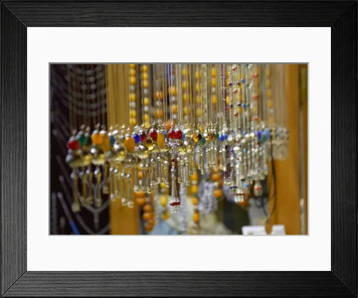 Framed Print : Silver pendants in the Grand Bazaar, Istanbul, Turkey