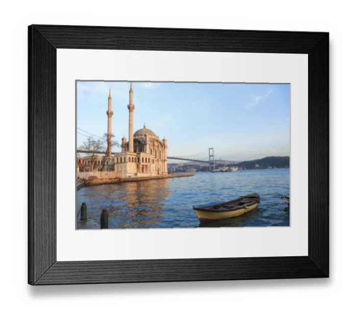 Framed Print : Row boat and Buyuk Mecidiye Camii in Ortakoy, Bosphorus, Istanbul, Turkey Framed Print : Row boat and Buyuk Mecidiye Camii in Ortakoy, Bosphorus, Istanbul, Turkey