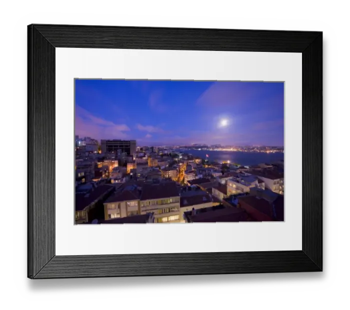 Framed Print : Bosphorus as seen from Cihangir at night, Istanbul, Turkey Framed Print : Bosphorus as seen from Cihangir at night, Istanbul, Turkey