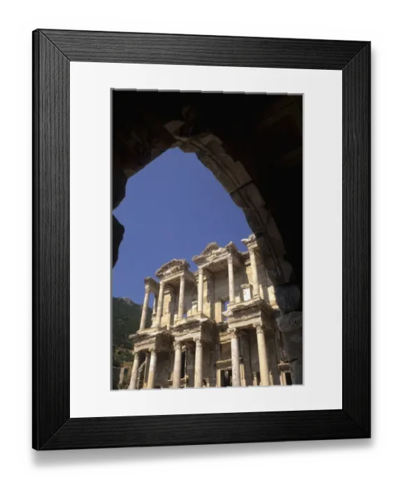 Framed Print : Historical famous ruins of library Bibliotheque of Celsius most famous and perfect