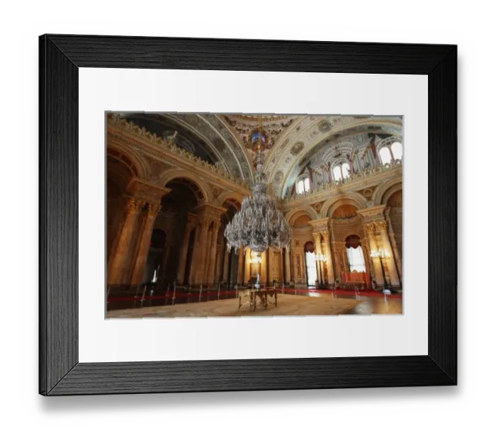 Framed Print : Asia, Europe, Turkey, Istanbul. The Ceremonial Hall in Dolmabahce Palace