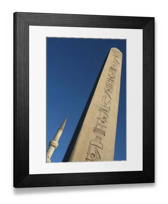 Framed Print : Asia, Europe, Turkey, Istanbul. An Egyptian obelisk with the minaret of Blue Mosque Framed Print : Asia, Europe, Turkey, Istanbul. An Egyptian obelisk with the minaret of Blue Mosque