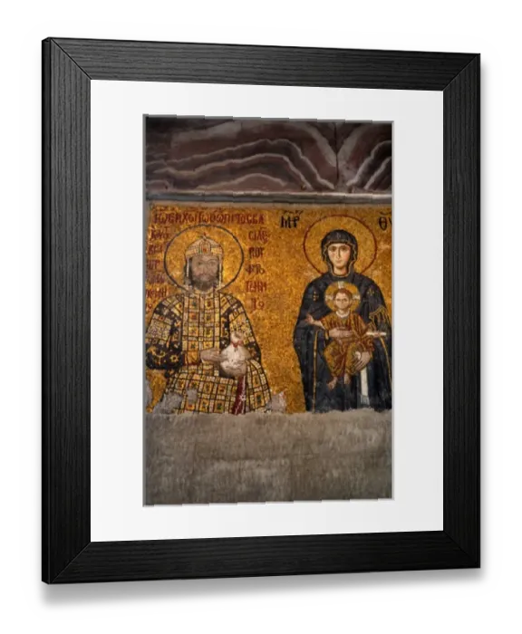Framed Print : Asia, Europe, Turkey, Istanbul. Virgin Maria in the Comnenus Mosaic in Hagia Sophia