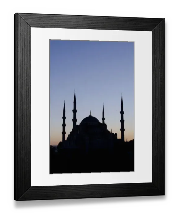 Framed Print : Turkey, Istanbul. Blue Mosque (aka Sultan Ahmet I Camii), circa 1609. Sunset over the Blue Mosque