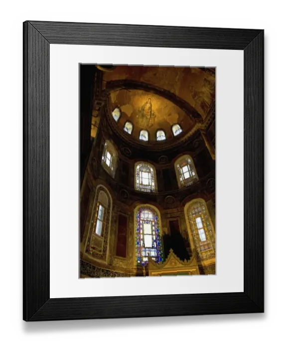 Framed Print : Stained Glass Windows and Artwork on the walls and ceilings of Hagia Sophia, Istanbul Framed Print : Stained Glass Windows and Artwork on the walls and ceilings of Hagia Sophia, Istanbul