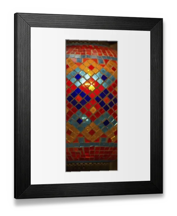Framed Print : Vendor in Spice Market offerring colorful Stained Glass Lamps, Spice Market Istanbul
