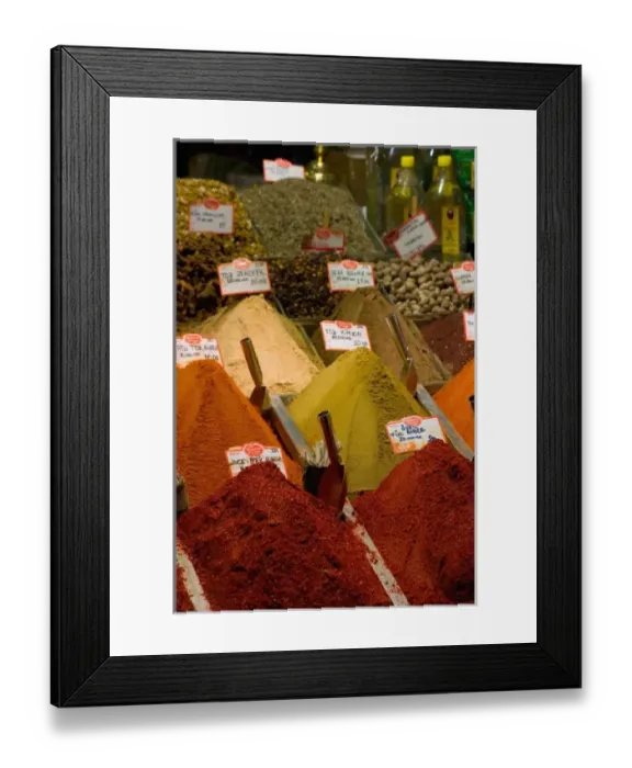 Framed Print : Spices in the Spice Market, Istanbul Turkey