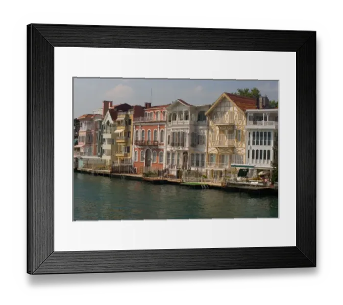 Framed Print : Turkey, Bosporus, homes along strait Framed Print : Turkey, Bosporus, homes along strait