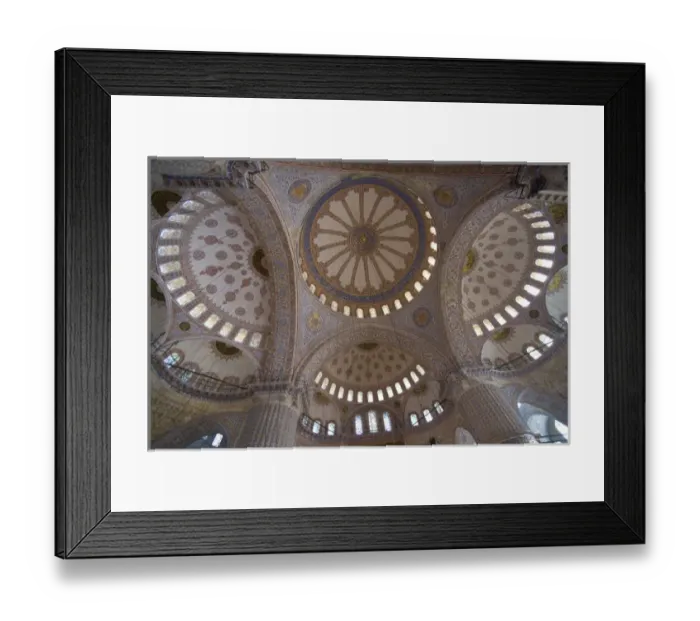 Framed Print : Looking up into the dome of the Blue Mosque with all of its blue tile work, Istanbul Framed Print : Looking up into the dome of the Blue Mosque with all of its blue tile work, Istanbul