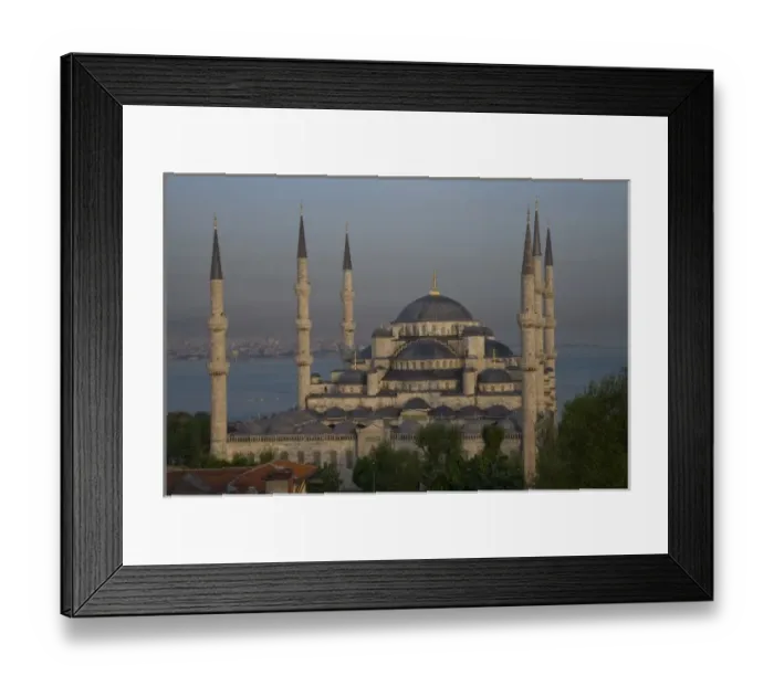 Framed Print : Middle East Turkey and city of Istanbul with the Blue Mosque in the evening light
