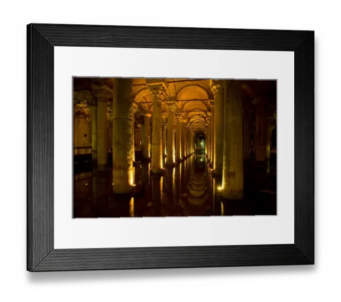 Framed Print : Middle East Turkey and city of Istanbul view of the Basilica Cistern or know as Framed Print : Middle East Turkey and city of Istanbul view of the Basilica Cistern or know as