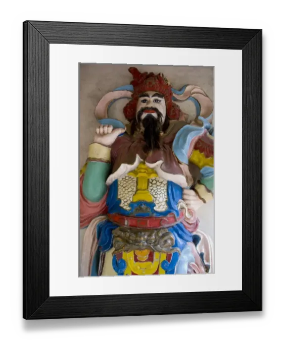 Framed Print : Vietnam, Da Nang. Old imperial capital city of Hue. Thien Mu Pagoda, Buddhist god statue