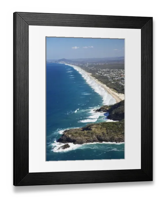 Framed Print : Australia, Queensland, Sunshine Coast, Sunshine Beach, near Noosa Heads - aerial Framed Print : Australia, Queensland, Sunshine Coast, Sunshine Beach, near Noosa Heads - aerial
