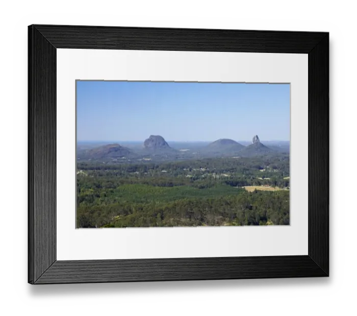 Framed Print : Australia, Queensland, Sunshine Coast, Glass House Mountains, viewed from Maleny