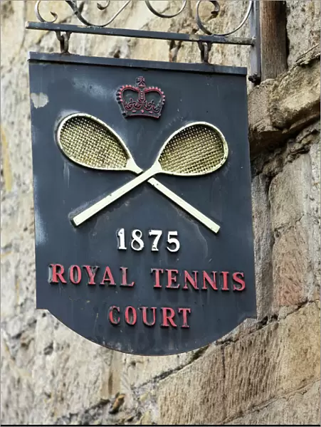 Australia. Sign for Royal Tennis Court (1875), Hobart, Tasmania, Australia