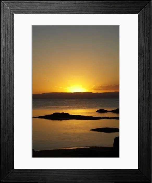 Framed Print : Australia. Sunset, Honeymoon Bay, Coles Bay, Freycinet National Park