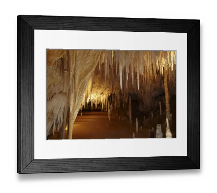 Framed Print : Stalactites, Newdegate Cave, Hastings Caves, Southern Tasmania, Australia