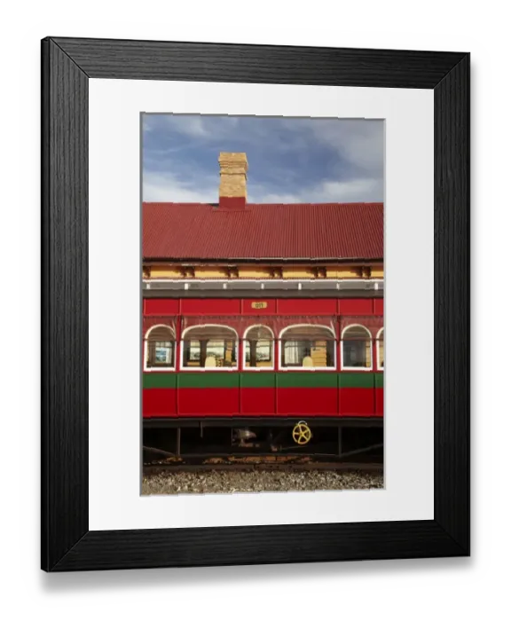 Framed Print : Passenger Carriage from West Coast Wilderness Railway at Railway Station, Regatta Point Framed Print : Passenger Carriage from West Coast Wilderness Railway at Railway Station, Regatta Point