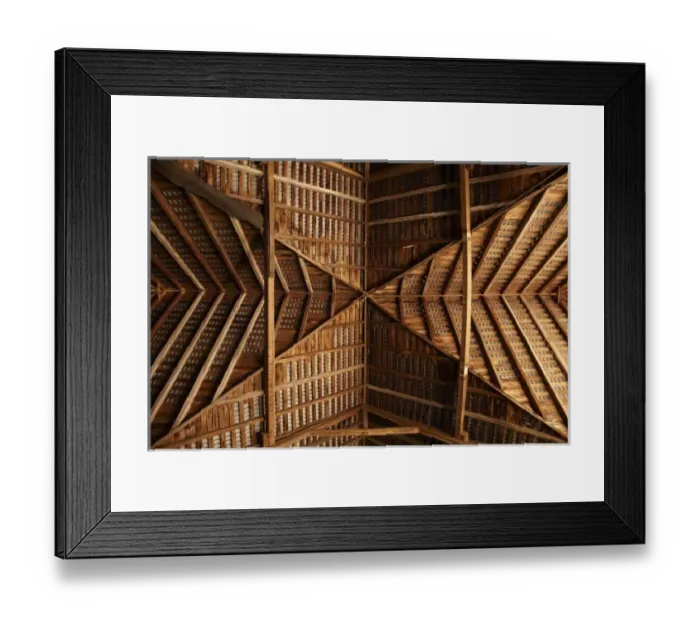 Framed Print : Roof and Rafter Detail, Sussex Barns, Brickendon Historical Farming Village, near Longford Framed Print : Roof and Rafter Detail, Sussex Barns, Brickendon Historical Farming Village, near Longford