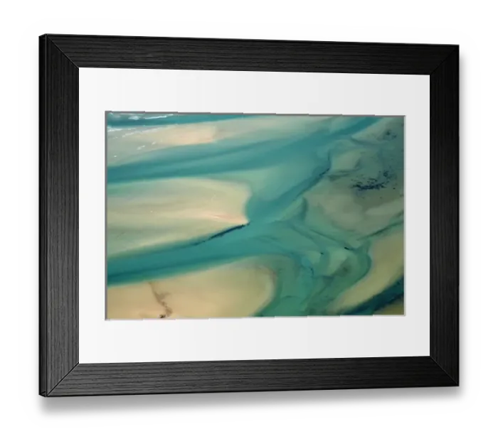 Framed Print : Flow Patterns in Estuary, Sawyer Bay, near Stanley, Northwest Tasmania, Australia