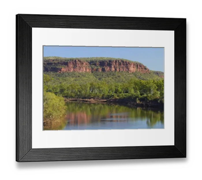 Framed Print : Australia. Escarpment reflected in Victoria River