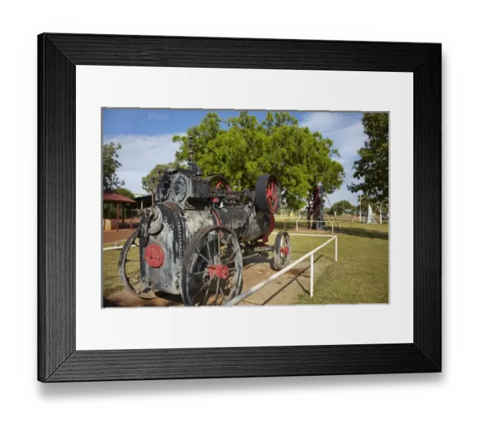 Framed Print : Australia. Old traction engine and gold rush relics Framed Print : Australia. Old traction engine and gold rush relics