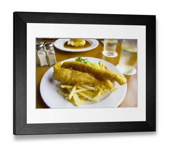 Framed Print : Australia. Fish and chips at Lord Nelson Hotel pub, The Rocks, Sydney, NSW, Australia Framed Print : Australia. Fish and chips at Lord Nelson Hotel pub, The Rocks, Sydney, NSW, Australia