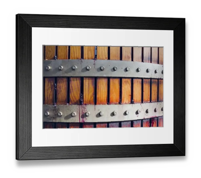 Framed Print : Australia, Barossa Valley, Krondorf. Close-up of new hydraulic presses replicating Framed Print : Australia, Barossa Valley, Krondorf. Close-up of new hydraulic presses replicating