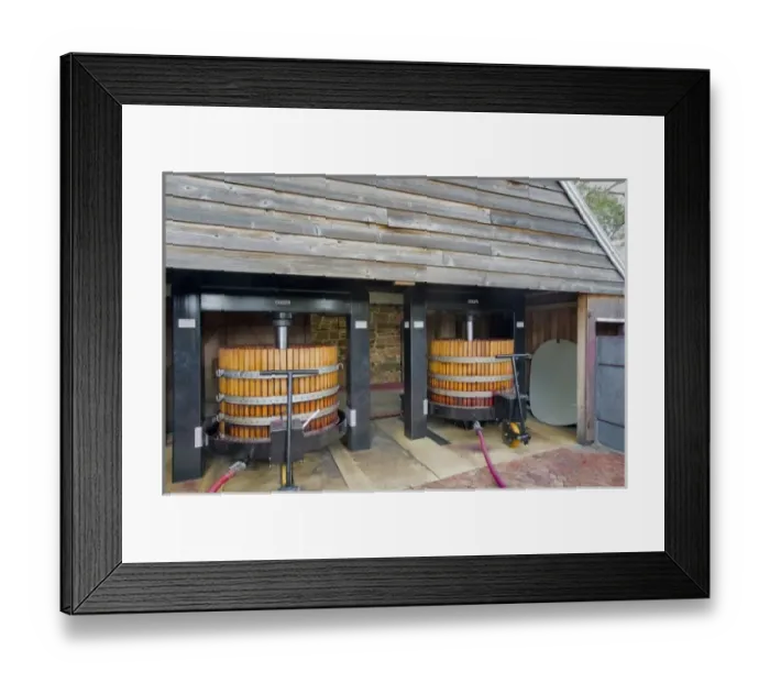 Framed Print : Australia, Barossa Valley, Krondorf. New hydraulic presses replicating
