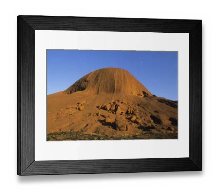 Framed Print : Australia, Uluru, Ayers Rock, sandstone massif, sunrise at base of rock Framed Print : Australia, Uluru, Ayers Rock, sandstone massif, sunrise at base of rock