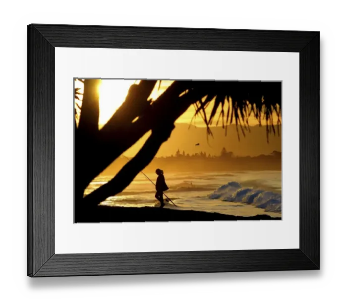 Framed Print : Australia. Byron Bay, Australia. Fishing is also popular in Byron Bay