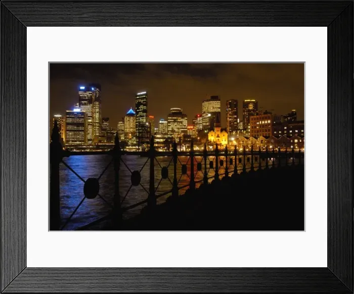 Framed Print : Sydney skyline at night with the Sydney Harbour in the foreground. Sydney. NSW. AUSTRALIA