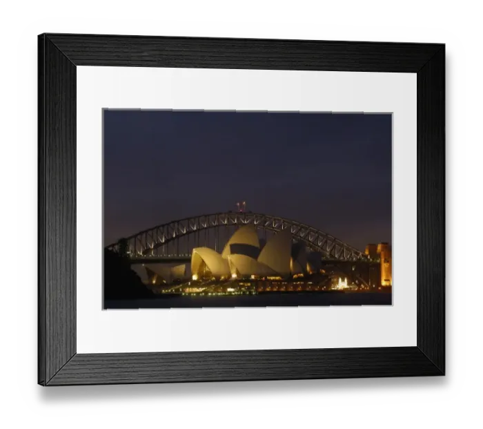 Framed Print : Sydney Opera House with Sydney Harbour Bridge at night. Sydney NSW AUSTRALIA Framed Print : Sydney Opera House with Sydney Harbour Bridge at night. Sydney NSW AUSTRALIA