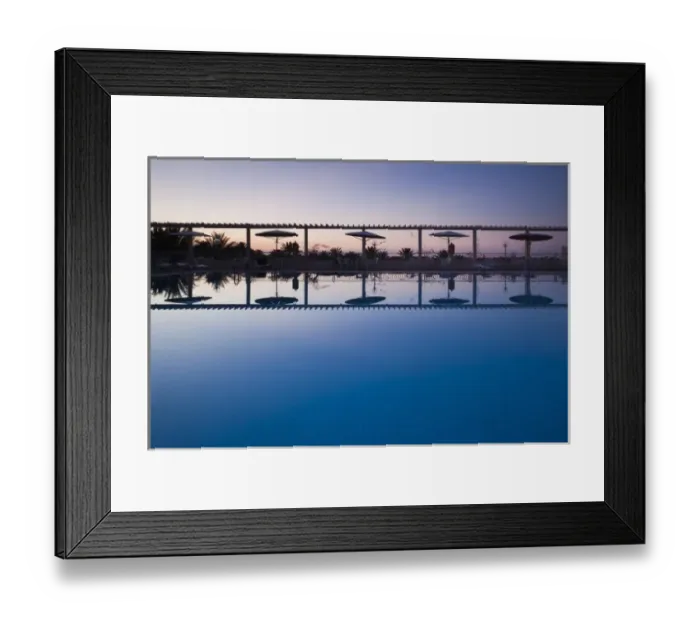 Framed Print : Tunisia, The Jerid Area, Tozeur, Hotel El Mouradi, swimming pool view, dawn Framed Print : Tunisia, The Jerid Area, Tozeur, Hotel El Mouradi, swimming pool view, dawn