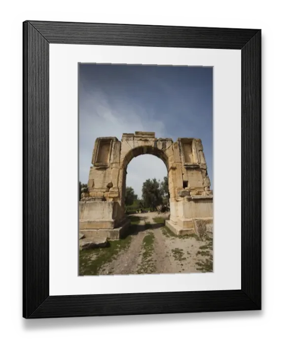 Framed Print : Tunisia, Central Western Tunisia, Dougga, Roman-era city ruins, UNESCO site, Arch Framed Print : Tunisia, Central Western Tunisia, Dougga, Roman-era city ruins, UNESCO site, Arch