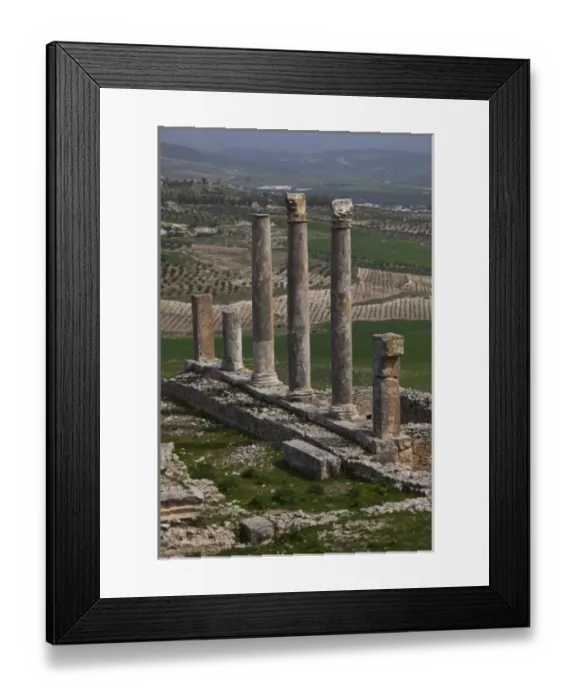 Framed Print : Tunisia, Central Western Tunisia, Dougga, Roman-era city ruins, UNESCO site, ruins