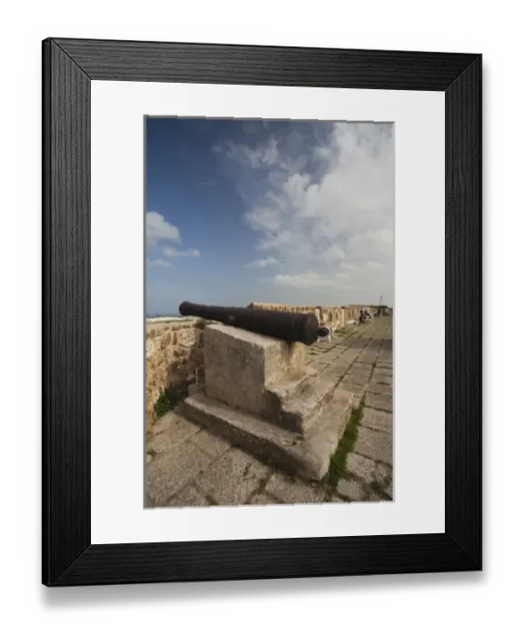 Framed Print : Tunisia, Northern Tunisia, Bizerte, Old Port, Kasbah Fort ramparts