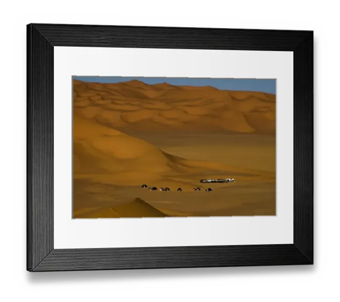 Framed Print : Libya, Fezzan, tourist camp among the dunes of the Erg Murzuq Framed Print : Libya, Fezzan, tourist camp among the dunes of the Erg Murzuq